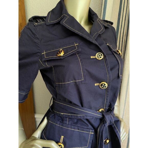 EUC Marc by Marc Jacobs Dark Denim Belted Safari Cargo Jacket 10 - Picture 2 of 8